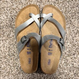 NWOT Betula/Birkenstock Women's Silver Sandals, Size 40, EVA.